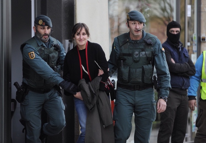 L'avocate Ainhoa Baglietto, emmenée la 12 janvier par la Guardia Civil. (Jon URBE/ARGAZKI PRESS)