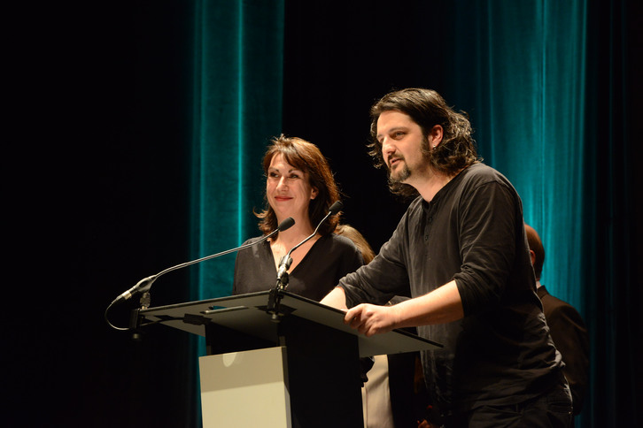 Quitterie Duhurt-Gaussères et Olivier Masset-Depasse ont reçu le prix du meilleur scénario pour "Sanctuaire" - © Sylvain Sencristo