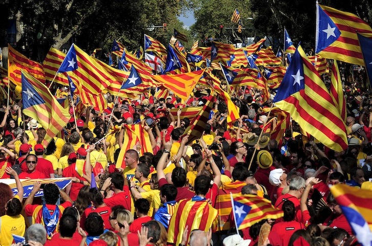 Barcelone, pendant la dernière Diada (fête nationale catalane).© Josep LAGO / ARGAZKI PRESS