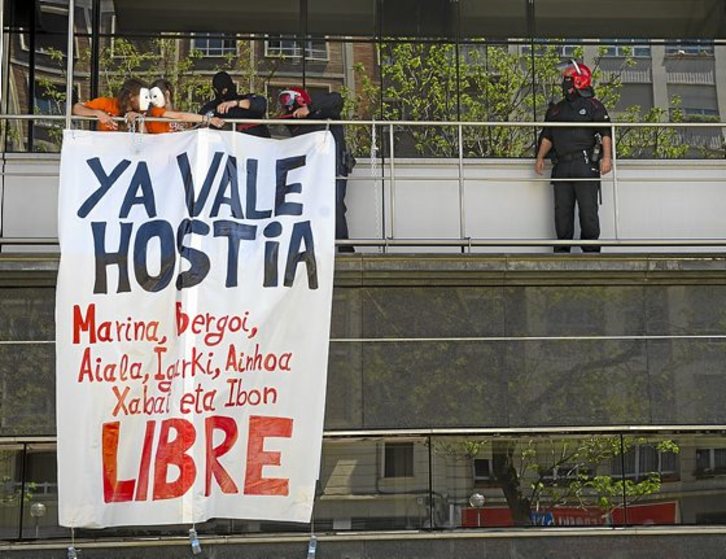 Plusieurs mobilisations ont eu lieu en soutien aux sept jeunes condamnés à six ans de prison (Raúl BOGAJO / ARGAZKI PRESS)