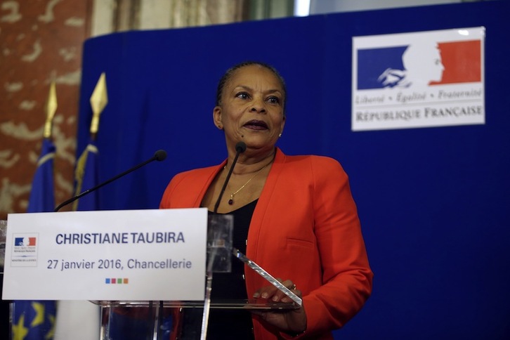 Christiane Taubira doit tenir un meeting de soutien à Benoît Hamon, le jour même, à Pau. (KENZO TRIBOUILLARD / AFP)