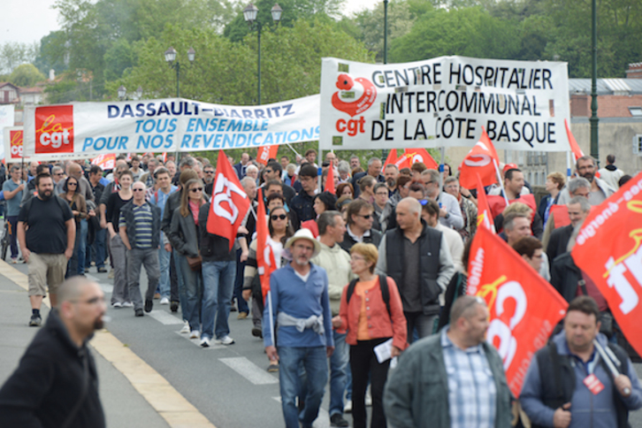 La CGT dénonce les idées indépendantistes de LAB, considérant que le débat politique ne concerne pas les syndicats. © Isabelle Miquelestorena