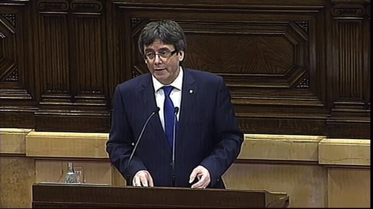 Carles Puigdmont avait pris la succession d'Artur Mas à la tête de la Generalitat. @parlament_cat