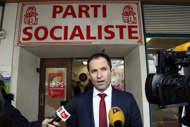 Benoît Hamon est le seul candidat des primaires de la gauche à s'être déplacé au Pays Basque lors de sa campagne (le 4 janvier). © Bob Edme