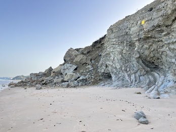 La falaise d'Erretegia est considérée comme particulièrement instable.