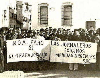 Una protesta del SOC en la provincia de Sevilla.