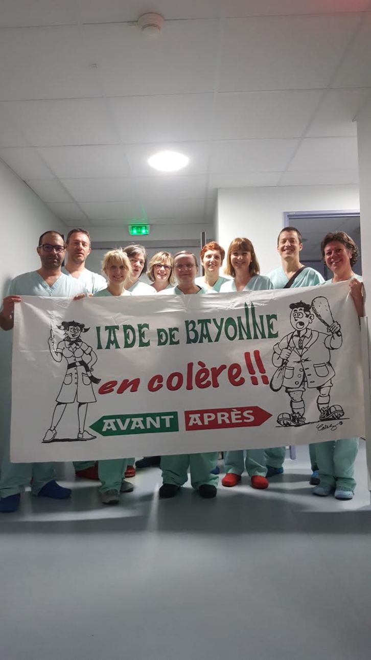 Le personnel de Bayonne en grève © DR