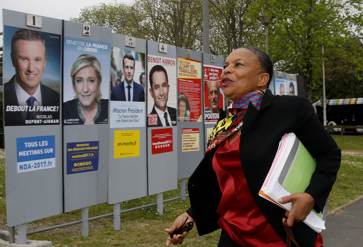 Christiane Taubira était venue à Bayonne lors de la campagne présidentielle, pour soutenir B. Hamon. © Bob EDME