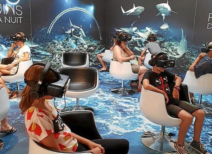 Une plongée virtuelle au cœur d'un groupe de 700 requins. © DR