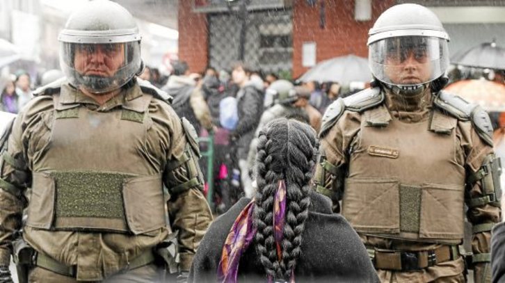 Le 21 juin dernier, les Mapuche ont répondu à l'appel de manifester de plusieurs organisation. © Anne Baskaran