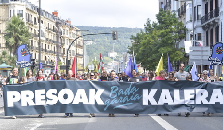 Manifestation organisée à Donostia en faveur de la libération des prisonniers basques. (Idoia ZABALETA/FOKU)