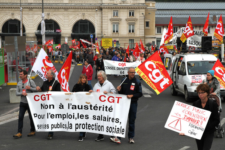 Mobilisation contre la “régression sociale” dans les rues de Bayonne. (Photo d'archives) © Aurore Lucas