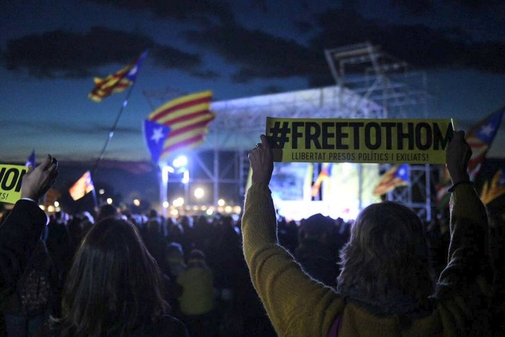 De nombreuses manifestations de soutien aux prisonniers ont eu lieu en Catalogne depuis 2017. (@jorditurull)