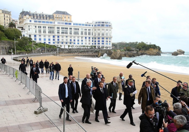 Le président Emmanuel Macron avait visité les lieux où se dérouleront les activités du G7. (Bob Edme/FOKU)