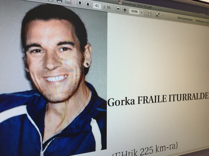 Gorka Fraile est détennu à plus de 700 kilomètres de chez lui. (NAIZ) 