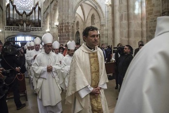 Joseba Segura cuando fue ordenado como obispo en abril de 2019. (Aritz LOIOLA/FOKU)