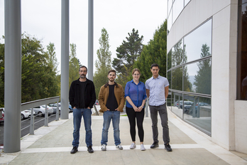 L’équipe de traduction automatique, avec de gauche à droite : Thierry Etchegoyhen, David Ponce, Harritxu Gete et Victor Ruiz. 