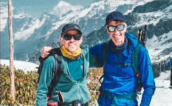 Frédéric Arburua (à gauche) s’était lancé dans l’aventure en compagnie de l’alpiniste Lehunztar, Patrice Combret.