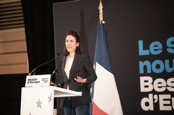 Valérie Hayer a soutenu le projet de RER basque dans son discours.